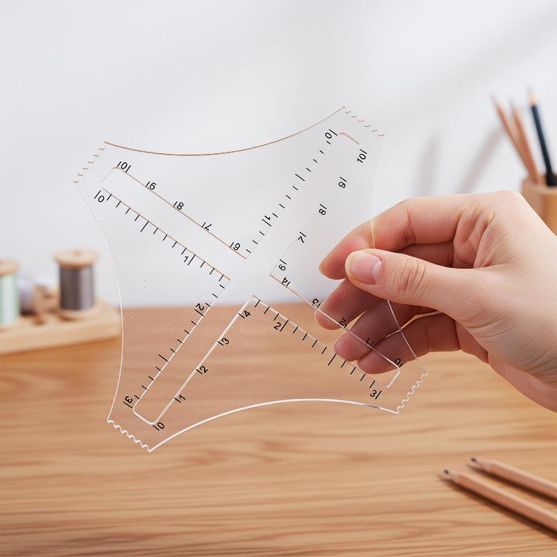 Ruler Set Transparent - Acrylic Transparent Knitting Density Ruler for