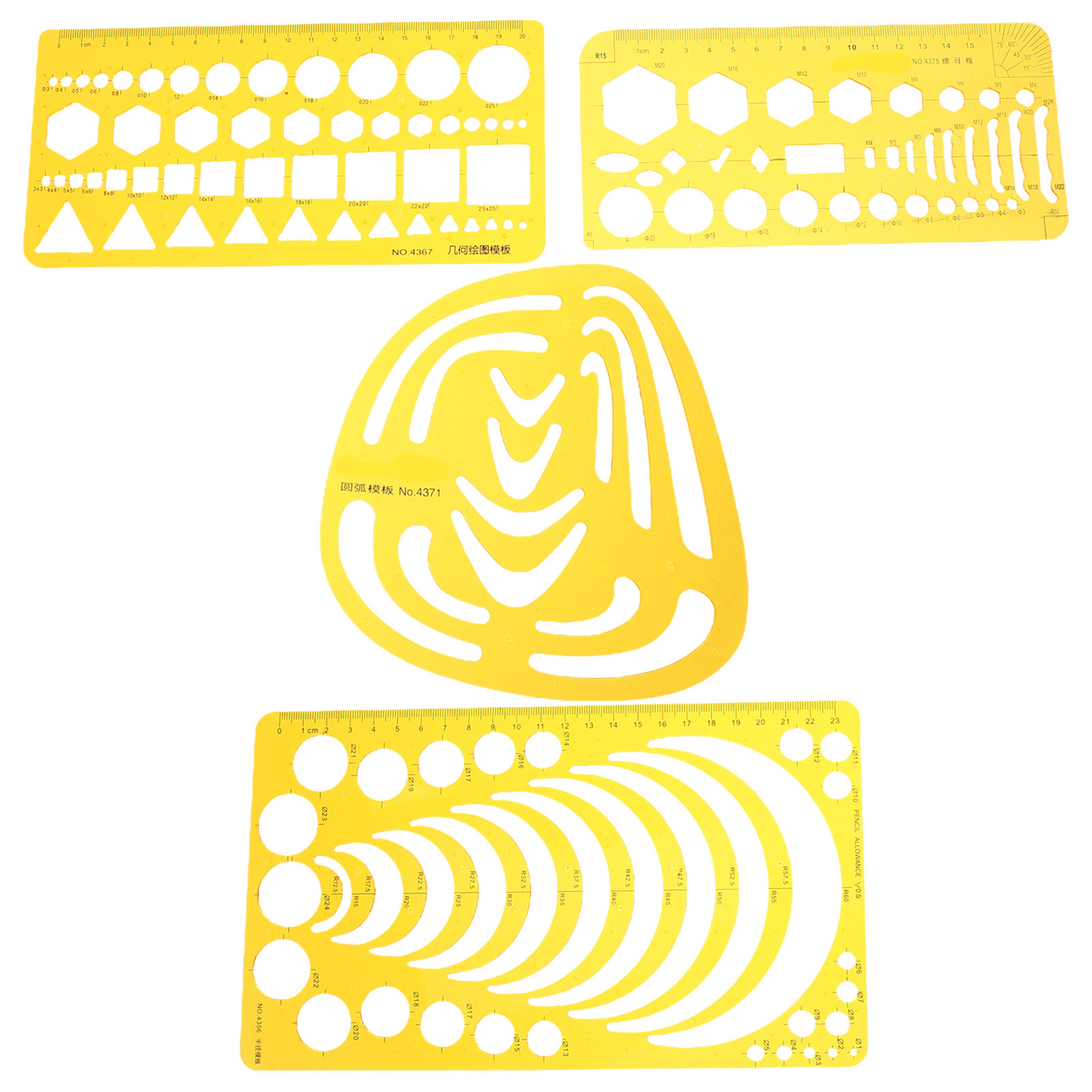 Ruler Set Transparent - 4Pcs Curve Ruler Set Expanded Plan