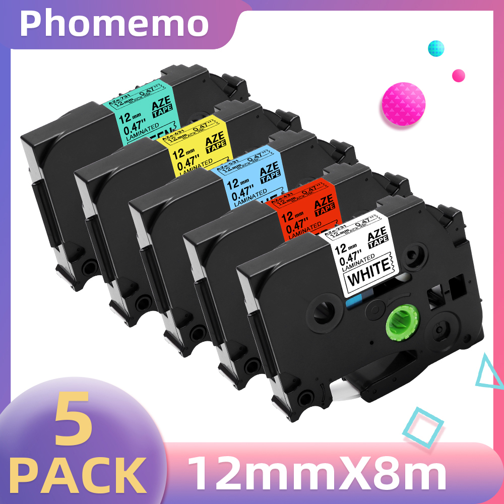 Label Printer Tape - 5PK Label Tape for P3100 E1000