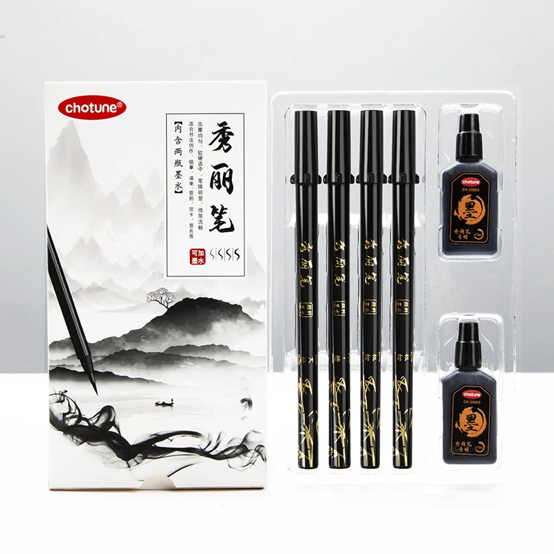 Brush Lettering Pens Set Black - Fountain Pen Ink 评论和价格