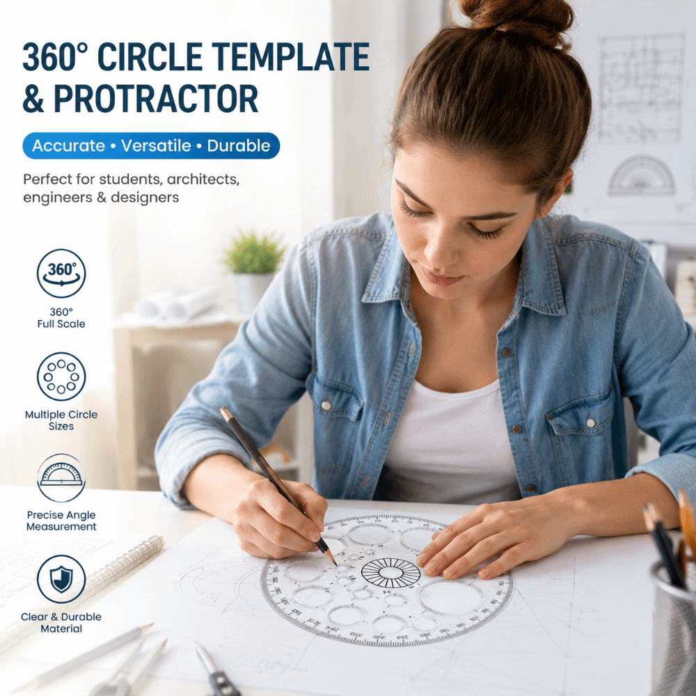 Circular Scale Plastic Ruler T - Ruler Set Transparent 评论和价格