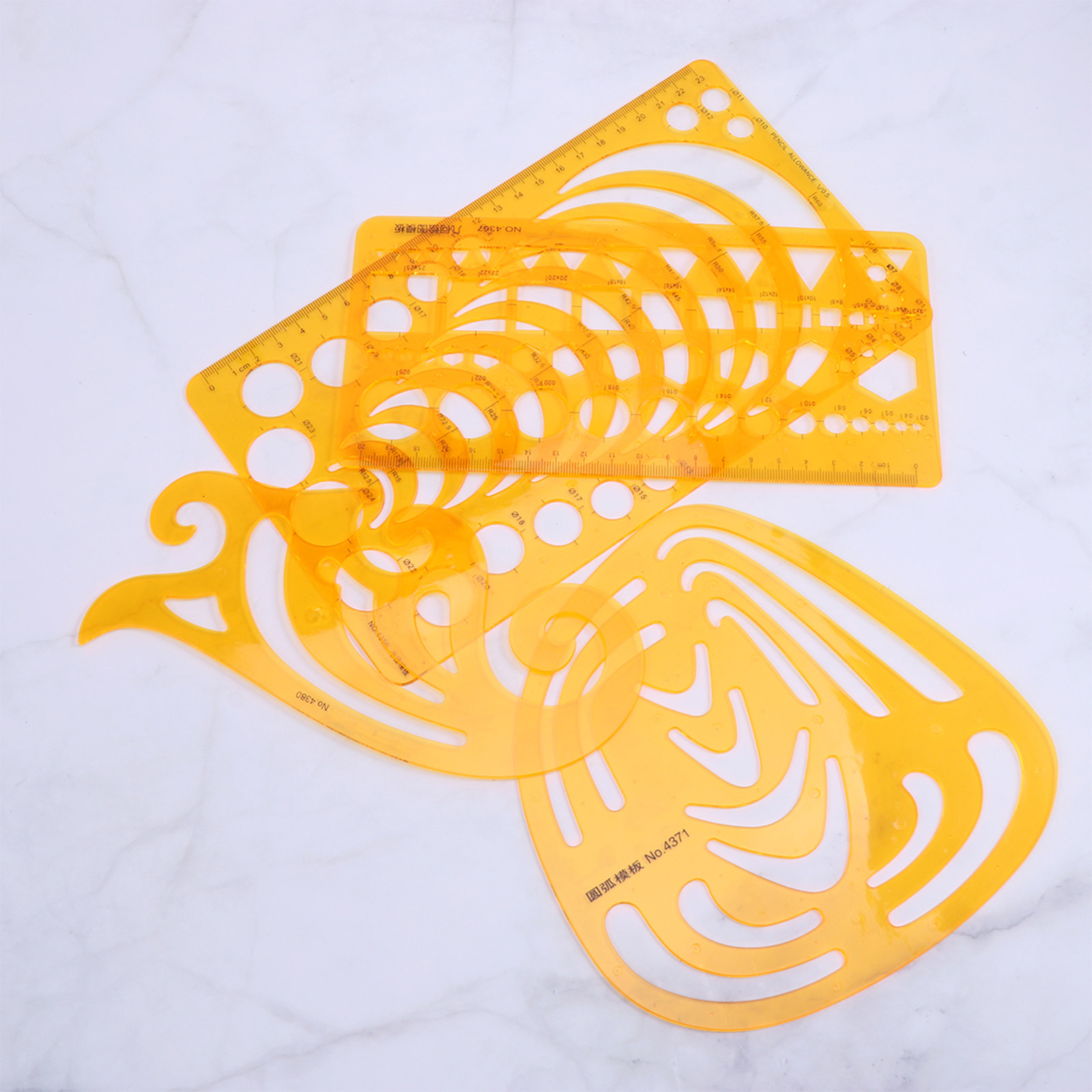 4Pcs Curve Ruler Set Expanded  - Ruler Set Transparent 评论和价格