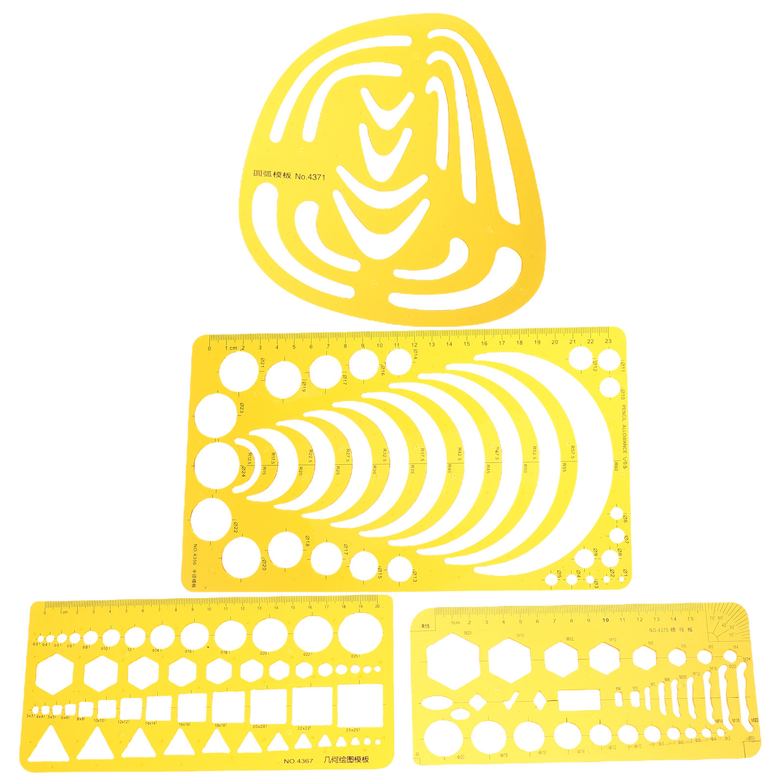 4Pcs Curve Ruler Set Expanded  - Ruler Set Transparent 评论和价格