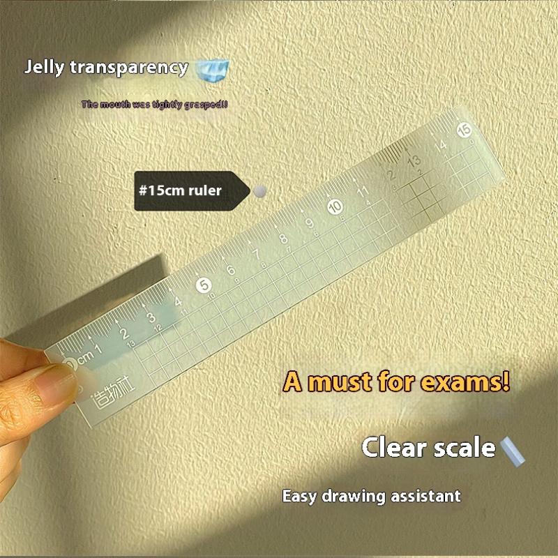 4PCS/Set 15CM Jelly Ruler Set  - Ruler Set Transparent 评论和价格
