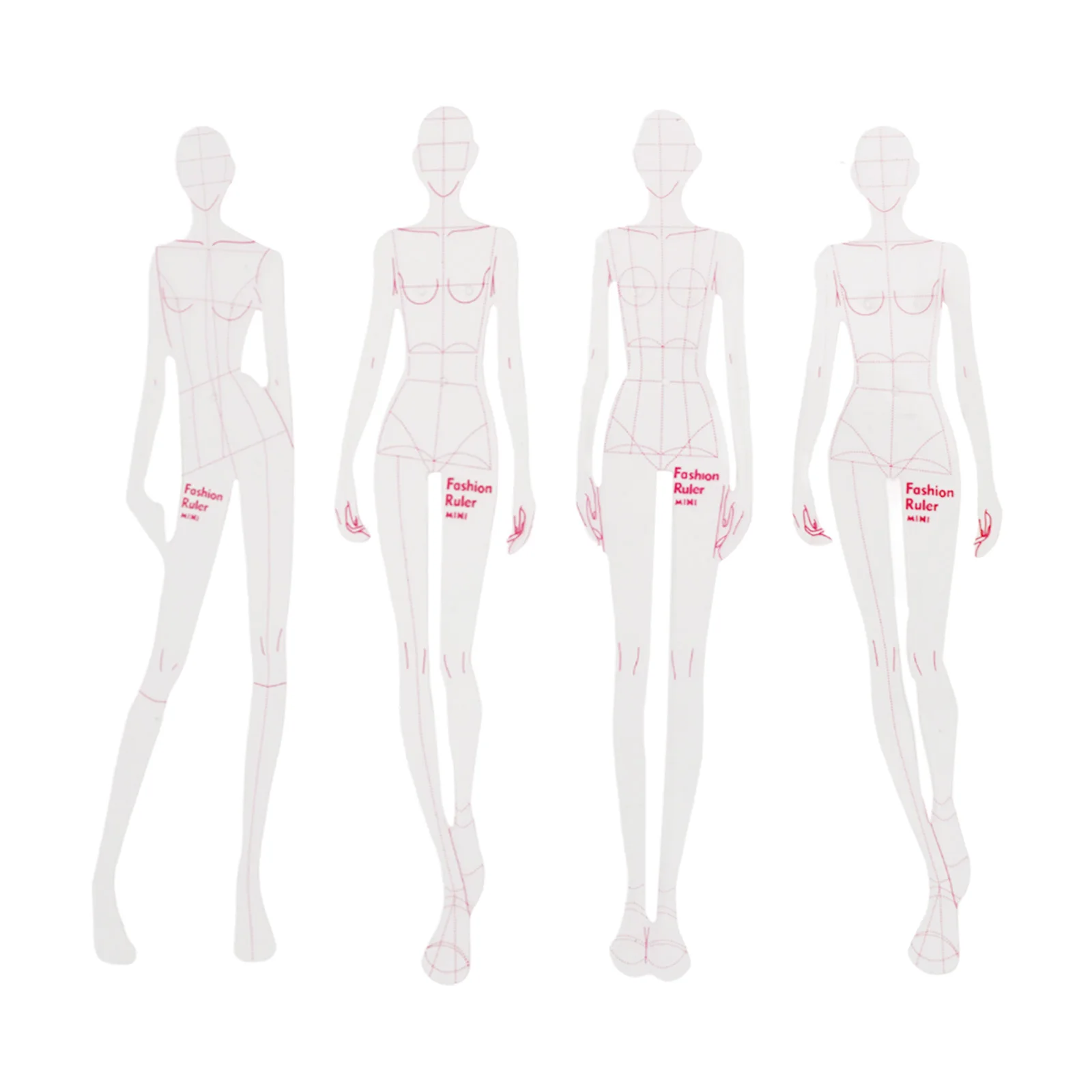 Transparent Plastic Fashion De - Ruler Set Transparent 评论和价格
