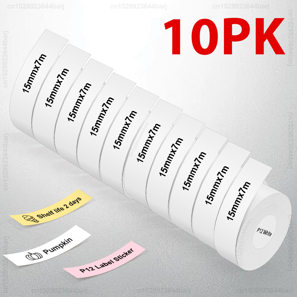 2/5/10Rolls P12 Label Printer  - Label Printer Tape 评论和价格